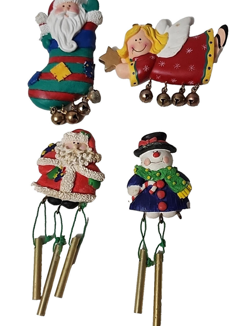 Avon Gift Collection Jingle Santa Snowman & Angel & Snowman Wind Chime Magnets